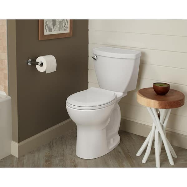 American Standard Cadet 3 FloWise 10 in Rough Two-Piece 1.28 GPF Single Flush Round Chair Height Toilet with Slow-Close Seat in White