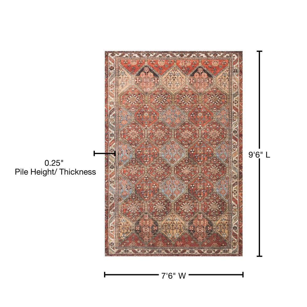 Hand-Knotted Red Oriental Synthetic 7'6" x 9'6" Rug