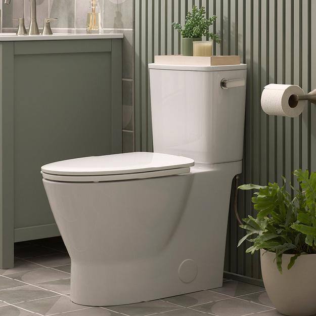 White Vitreous China Elongated Two-Piece High Efficiency Toilet