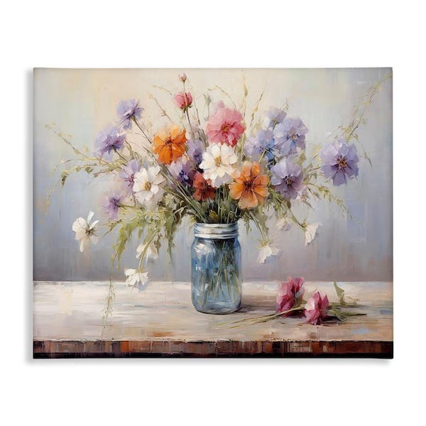 Wildflowers in Country Jar by Franklyn Gregory Unframed Nature Graphic Art Print 16 in. x 20 in.