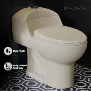 Chateau 1-Piece 1.1/1.6 GPF Dual Flush Elongated Toilet in Biqsue