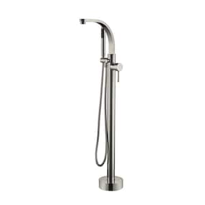 Grimley Single-Handle Freestanding Tub Faucet with Hand Shower in Brushed Nickel