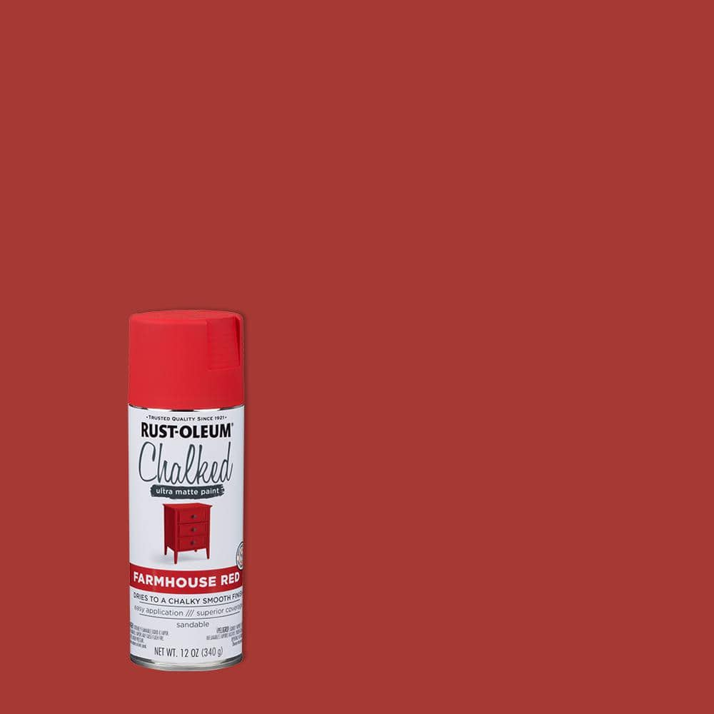 Rust-Oleum 12 oz. Chalked Farmhouse Red Ultra Matte Spray Paint (6-Pack ...