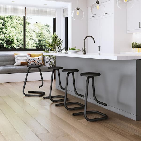 Amisco Paperclip70 26 in. Black Metal Counter Stool 44070-26WE