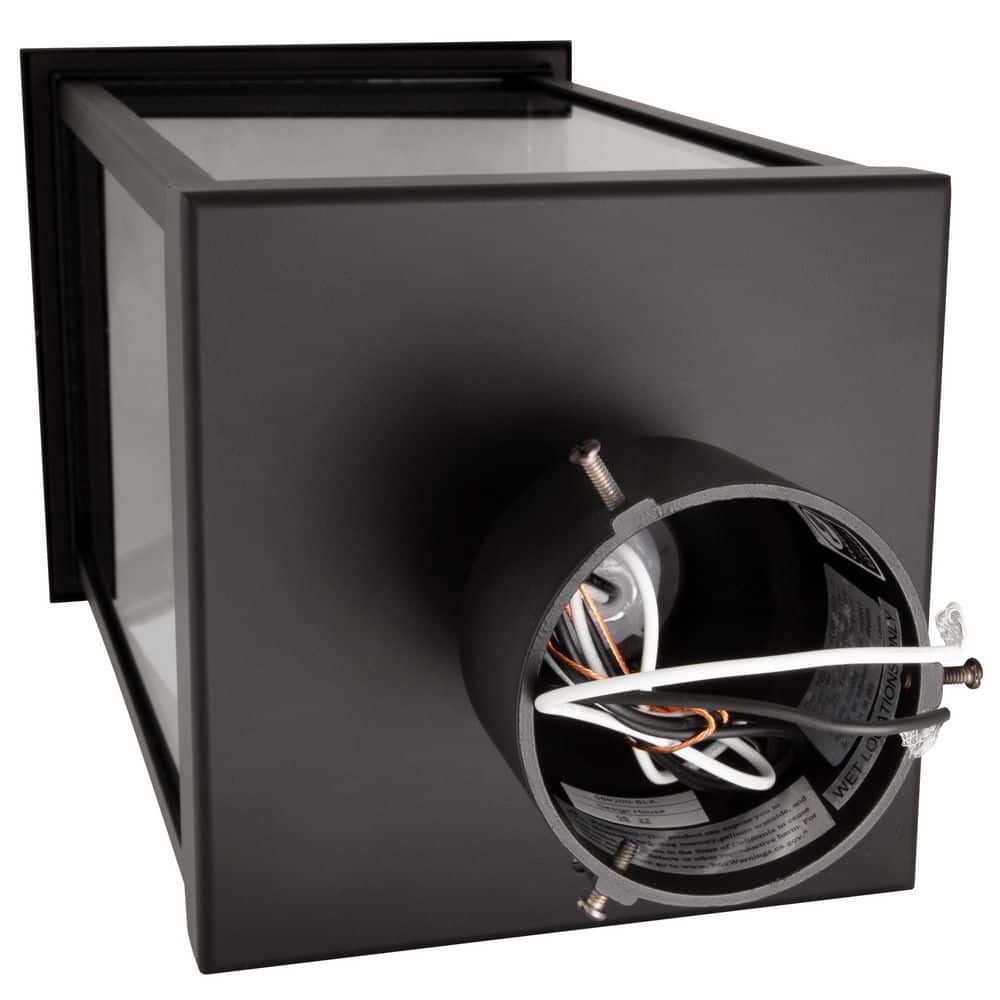 Mayfield Black Aluminum Outdoor Post Light with Clear Glass Panels