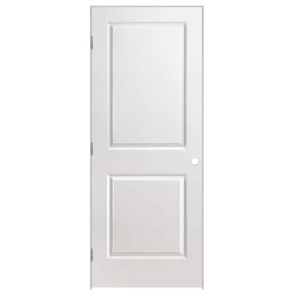 Masonite 32 in. x 80 in. 2 Panel Square Top Right-Handed Hollow-Core Smooth Primed Composite Single Prehung Interior Door