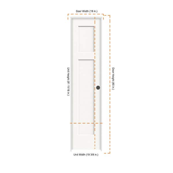 JELD-WEN 18 in. x 80 in. Craftsman White Painted Left-Hand Smooth