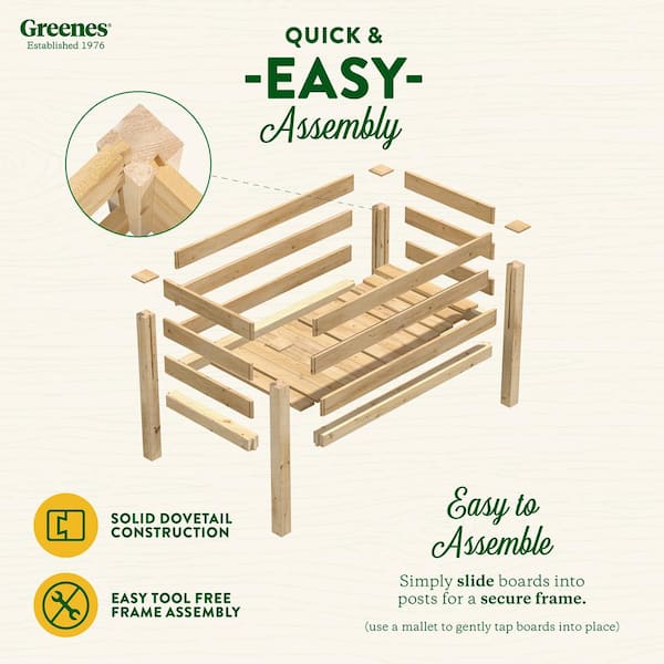 Greenes Fence - 48 in. L x 24 in. W x 31 in. H Original Cedar Elevated Garden Bed
