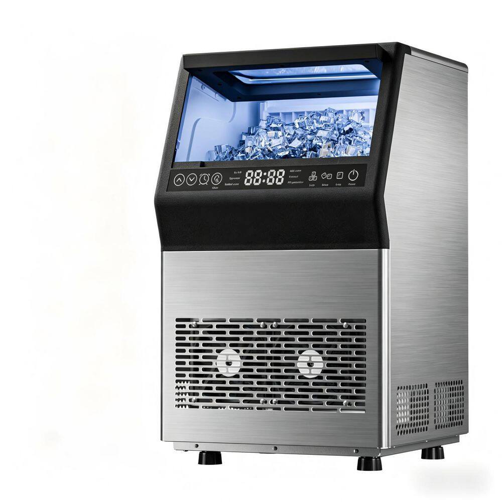 14.17 in. 80 lb./24H Full Size Cubes Freestanding Commercial Ice Maker in Stainless Steel with Dual Water Supply Options price history on PriceWatchPro