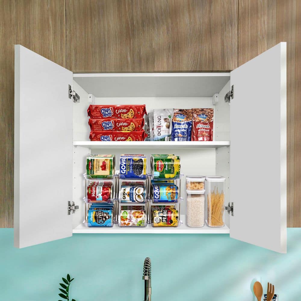 3 Shelf Clear Rolling Can Organizers, 3 Pack Canned Goods Pantry Organizer 
