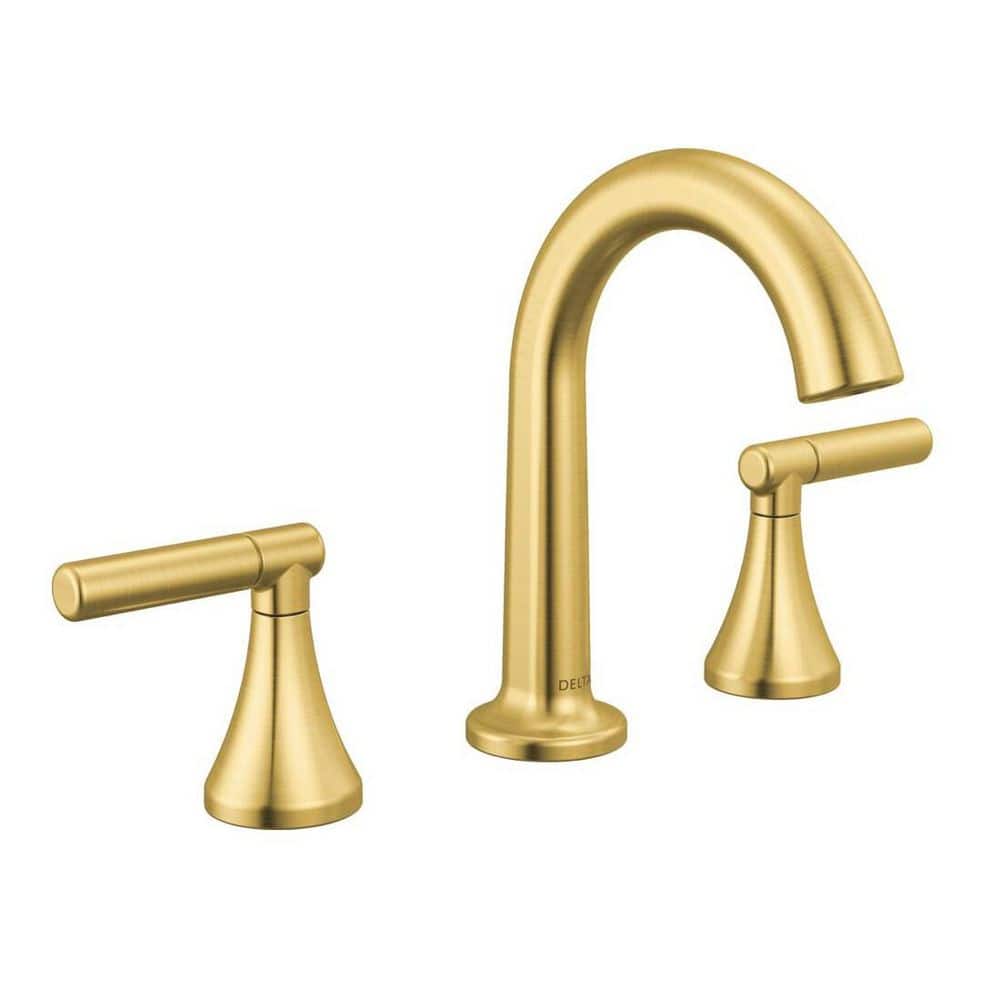 Foundations Design Series Modern 8 in. Widespread Double Handle Bathroom Sink Faucet in Brushed Gold price history on PriceWatchPro