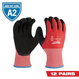 X-Large Red Latex Level 2 Cut Resistant Insulated Winter Dipped Work Gloves (12-Pack)