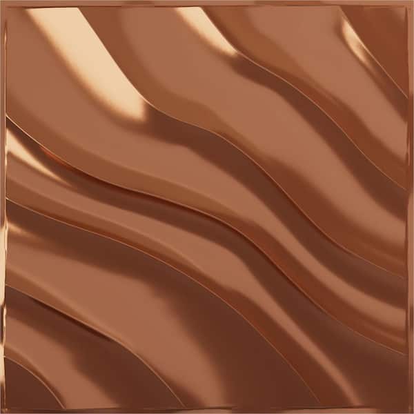 Ekena Millwork 19 5/8 in. x 19 5/8 in. Modern Wave EnduraWall Decorative 3D Wall Panel, Copper (Covers 2.67 Sq. Ft.)