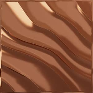 19 5/8 in. x 19 5/8 in. Modern Wave EnduraWall Decorative 3D Wall Panel, Copper (12-Pack for 32.04 Sq. Ft.)