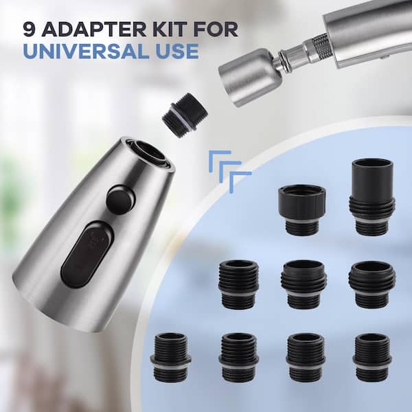 IVIGA Pull Down Kicthen Faucet Head Replacement with 9-Adapter Kit