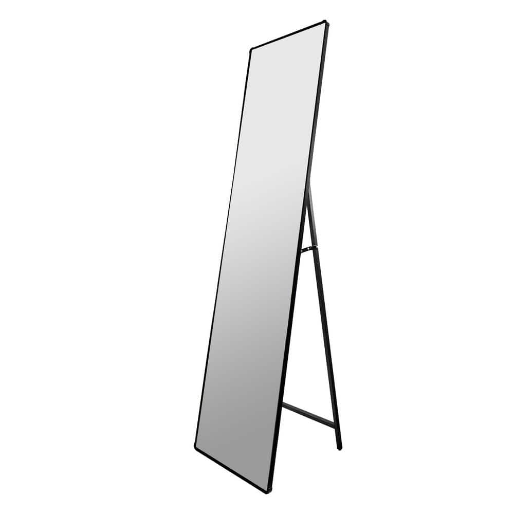 16 in. W x 61 in. H Rectangle Aluminum Framed Full Length Mirror WallMounted Mirror, Standing