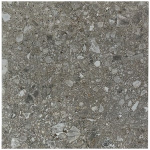 Rizzo 4 in. x 8 in. x 9mm Dark Gray Semi Polished Porcelain Floor and Wall Tile Sample