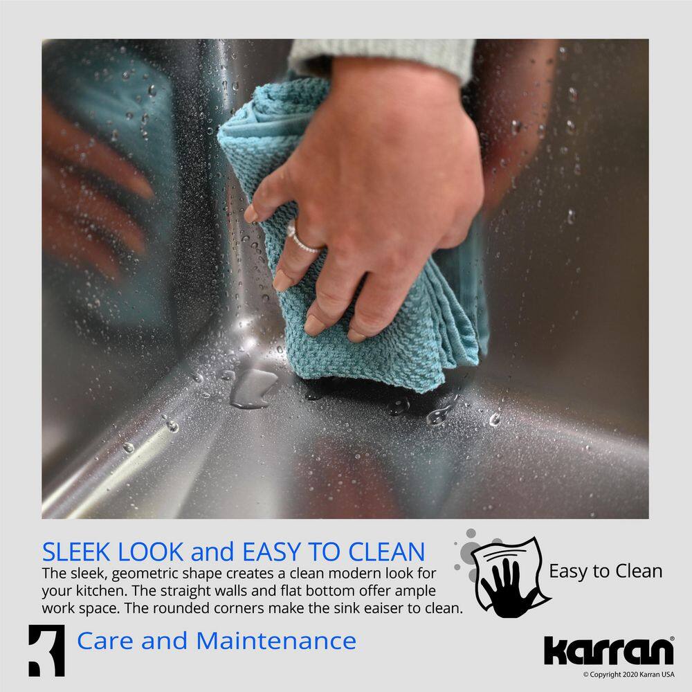 Karran 33'' Stainless Steel Double Bowl Undermount Kitchen Sink