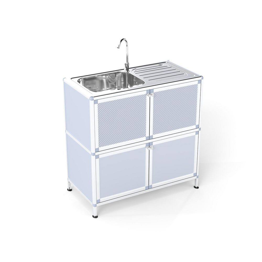 Miller 16.93 in. D x 32.68 in. W Freestanding Laundry/Utility Sink in Silver with Faucet price history on PriceWatchPro