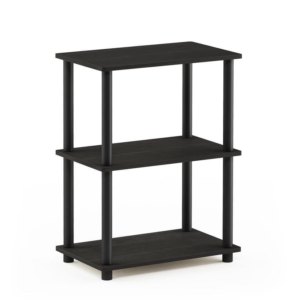 Espresso Black 3-Tier MDF and PVC Living Room Bookshelf