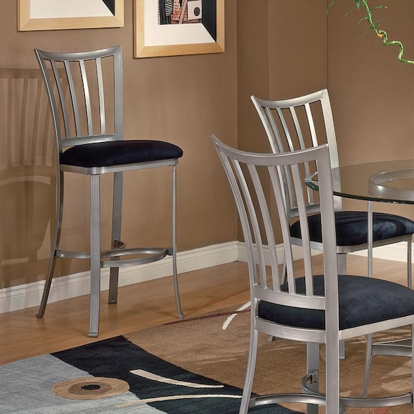 Hillsdale Furniture Delray 26 in. Pewter Cushioned Bar Stool