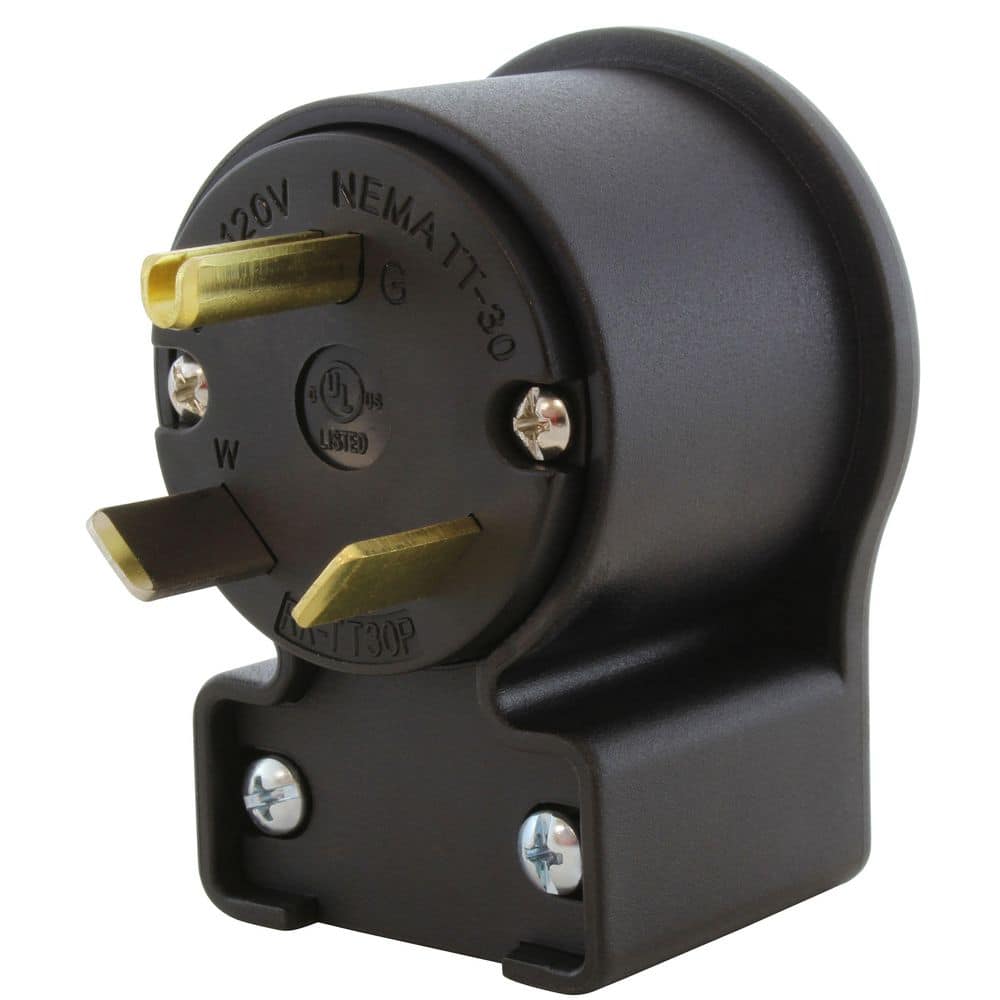 30 Amp 3-Prong RV Travel Trailer NEMA TT-30P Elbow-Style Assembly Replacement Plug price history on PriceWatchPro