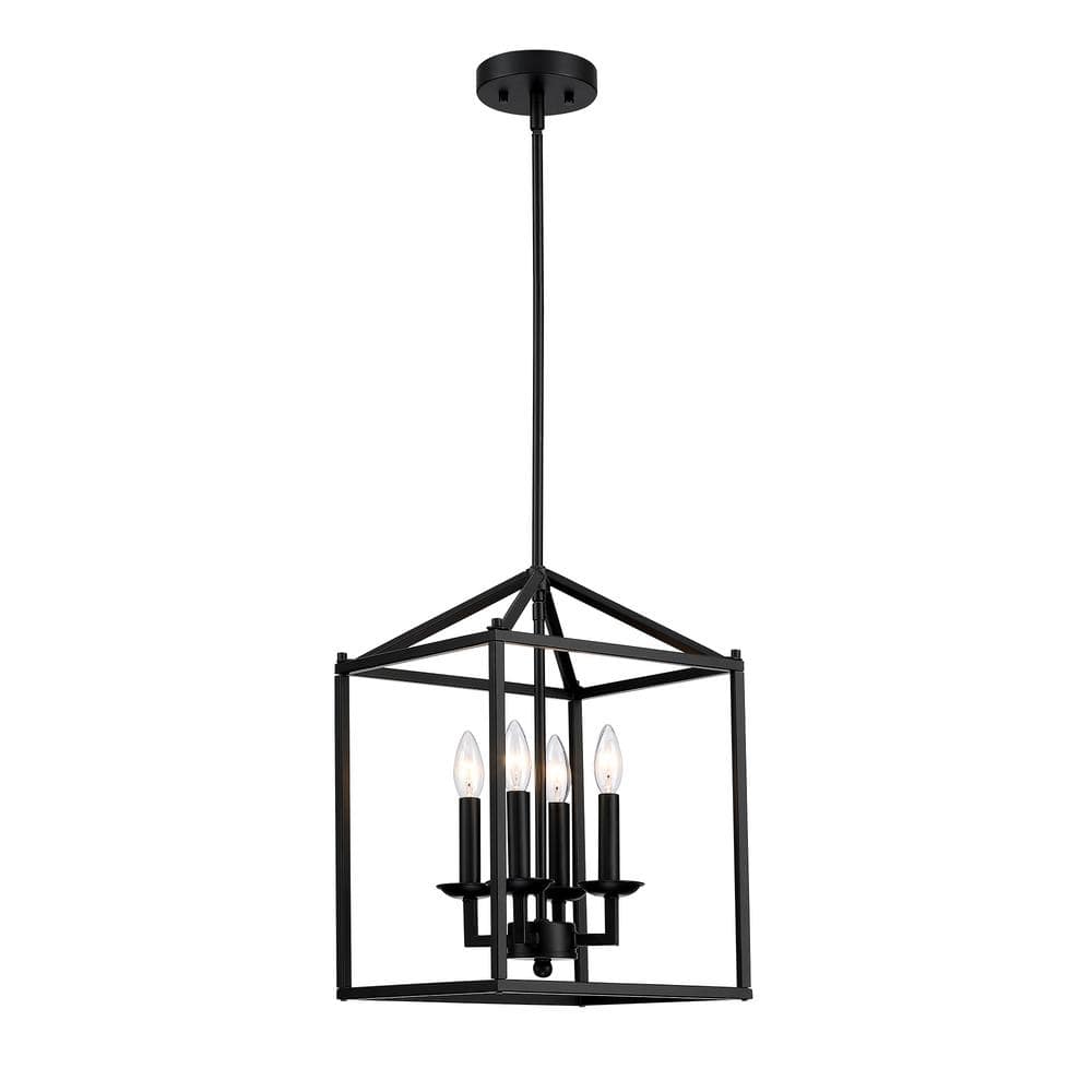 Can 4-Light Pendant Light with Black Finish and Steel Cage Shade price history on PriceWatchPro