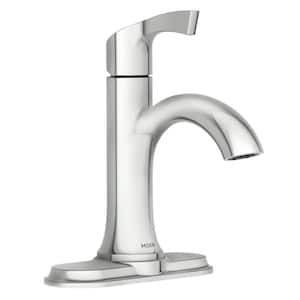 Korek Single Handle Single Hole Bathroom Faucet with Included Deckplate in Chrome