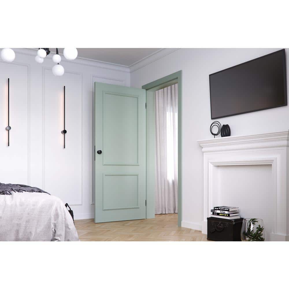PortaAir 32 in. W x 80 in. H Frojd Green Solid Wood/Core, Prehung Door w/Un