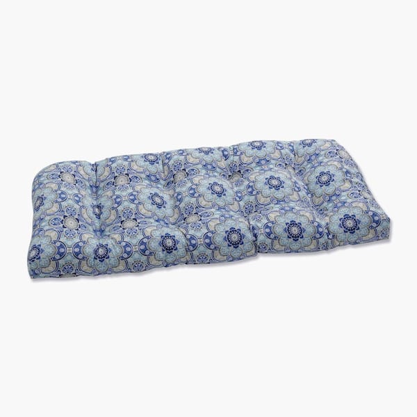 Pillow Perfect Novelty Rectangular Outdoor Bench Cushion in Blue