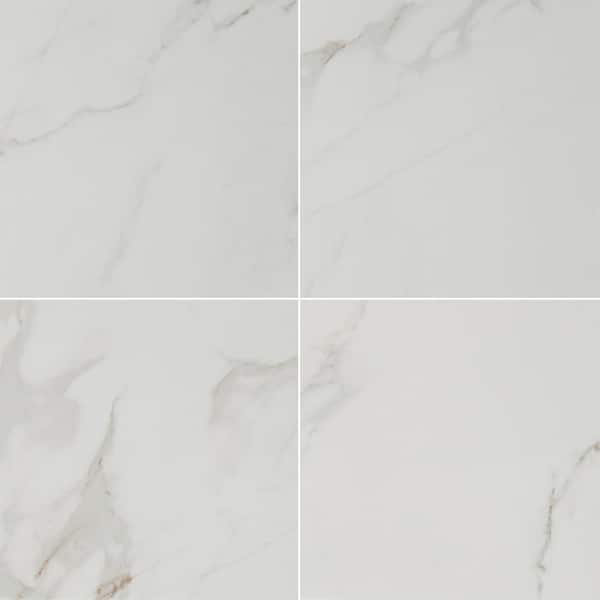 MSI Carrara 24 in. x 24 in. Polished Porcelain Floor and Wall Tile (28 cases / 448 sq. ft. / pallet)