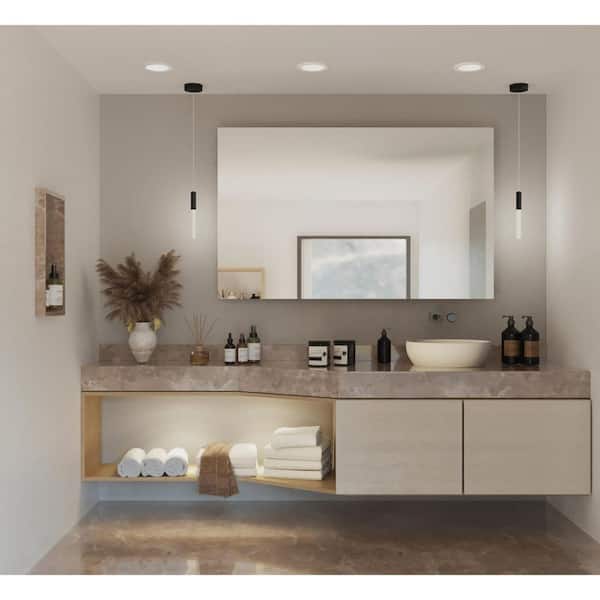 Progress Lighting Kylo LED Collection 1-Light Matte Black Frosted Glass LED Modern Pendant Hanging Light