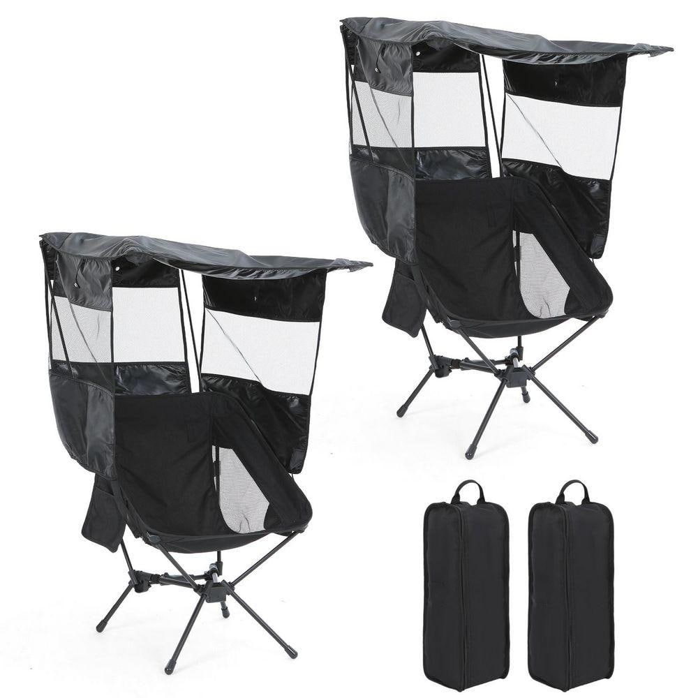 Backpack Camping Chair with Canopy, Low Seat and High Back