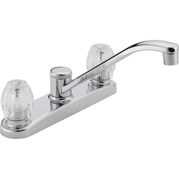 Peerless Core Knob Double Handle Standard Kitchen Faucet in Chrome