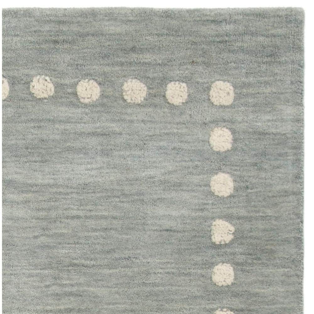 Hand-Tufted Whimsy Wool Square Rug for Kids in Gray
