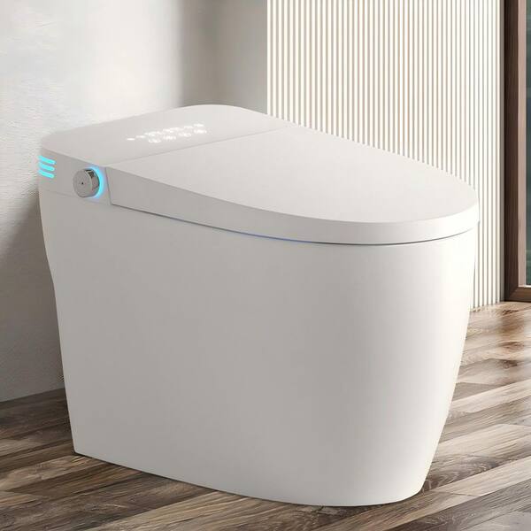 Helen Tankless Elongated Smart Toilet Bidet in White with Auto Flush, Heated Seat, Warm Water and Dry, Adjustable Temp