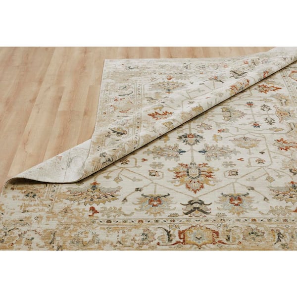 Blooma 2 ft. x 3 ft. Ivory Abstract Washable Area Rug