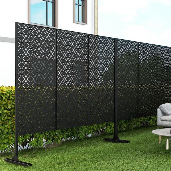 PexFix 75 in. x 48 in. Black Outdoor Decorative Privacy Screen CY-A-GE04037  - The Home Depot