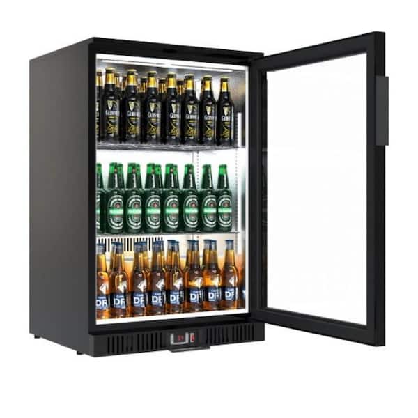 Cooler Depot 24 in. W 4.6 cu. ft. Commercial Glass Door Counter Height Back Bar Cooler Refrigerator with LED Lighting in Black