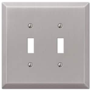 Oversized 2 Gang Toggle Steel Wall Plate - Brushed Nickel