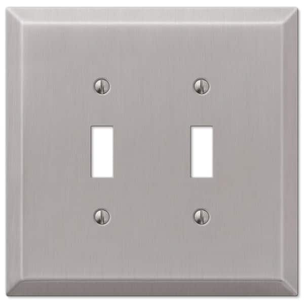 Oversized 2 Gang Toggle Steel Wall Plate - Brushed Nickel