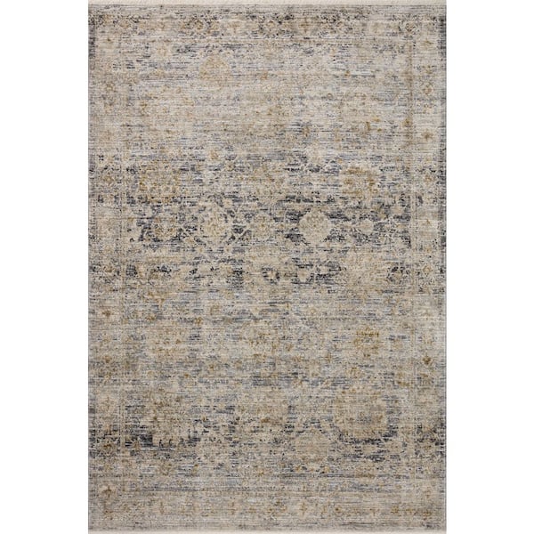 Jean Stoffer Katherine Charcoal/Gold 2 ft. 3 in. x 3 ft. 10 in. Traditional Accent Rug