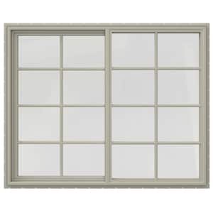 59.5 in. x 47.5 in. V-4500 Series Desert Sand Vinyl Right-Handed Sliding Window with Colonial Grids/Grilles