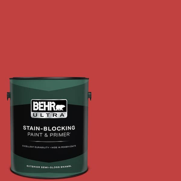 BEHR ULTRA 1 gal. #150B-7 Poinsettia Semi-Gloss Enamel Exterior Paint & Primer