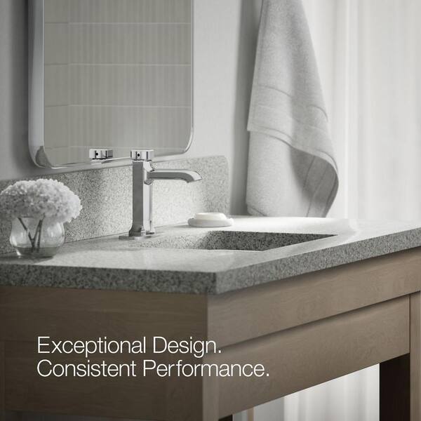KOHLER Rubicon Battery Powered Touchless Single Hole Bathroom Faucet in Polished Chrome