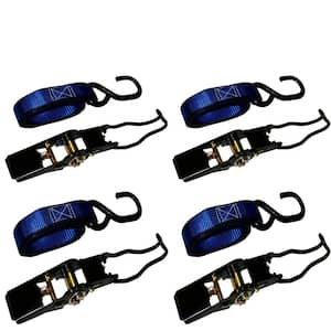 10 ft. x 1 in. 1500 lbs. Ratchet Tie Down Strap (4-Pack)