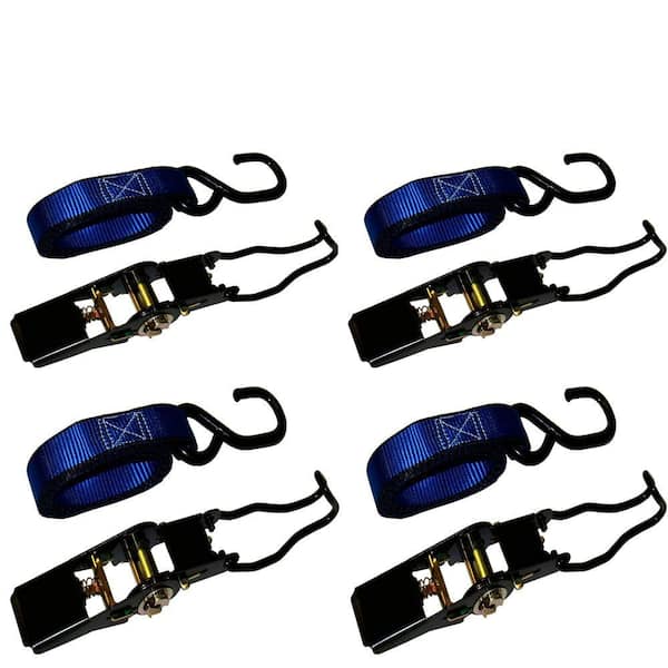 EVEREST 10 ft. x 1 in. 1500 lbs. Ratchet Tie Down Strap (4-Pack)