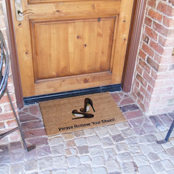 Welcome and Please Remove your Shoes 18 in. x 30 in. Door Mat
