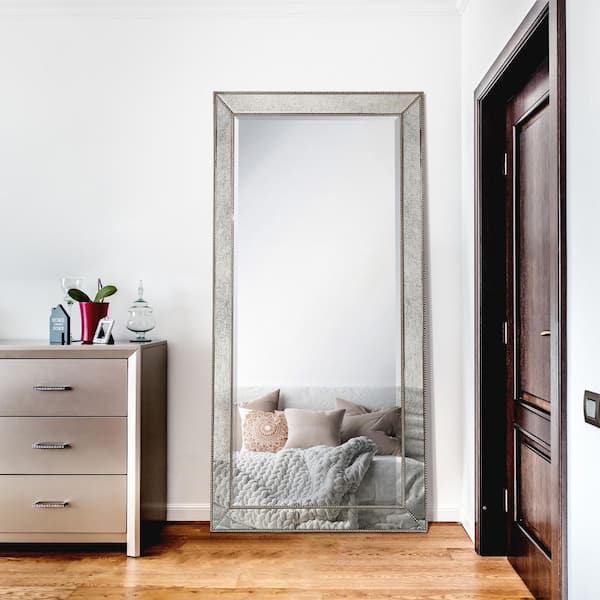 Oversized Rectangle Champagne Hooks Classic Mirror (80 in. H x 40 in. W)