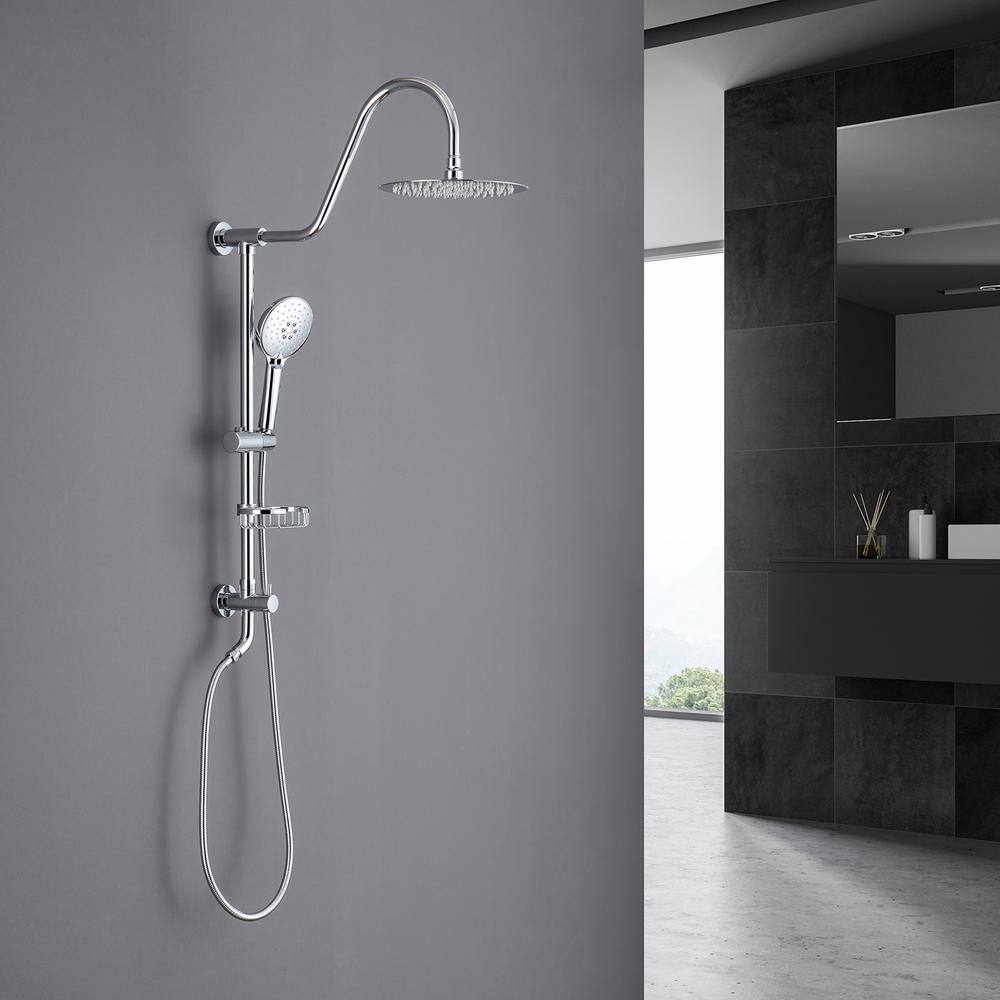 Polished Chrome Adjustable Height Multi-Head Shower System